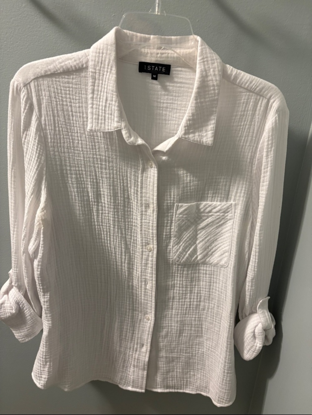 1. State White Gauze Button-Down Shirt